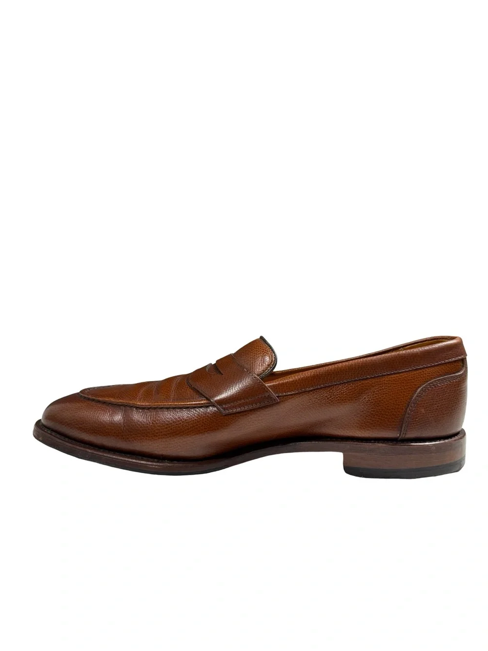 Allen Edmonds Parkland Penny Loafers Brown Pebble Leather Mens 12 D Business